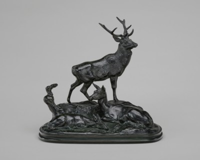 Stag, Doe, and Fawn, model n.d., cast c. 1845/1873.