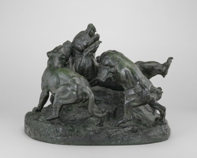 Bear Overthrown by Hounds, model c. 1834/1838, cast by 1873.