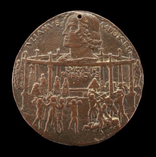The Murder of Giuliano I de' Medici (The Pazzi Consiracy Medal) [reverse], 1478.