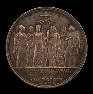 Rome and the Papal States Welcoming the Return of the Pope from Imprisonment [reverse], 1816.
