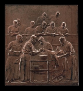 Monod Demonstrating a Procedure in the Operating Theater [reverse], c. 1906.