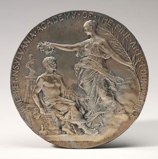 Medallion for the Pennsylvania Academy of the Fine Arts, probably 1893.