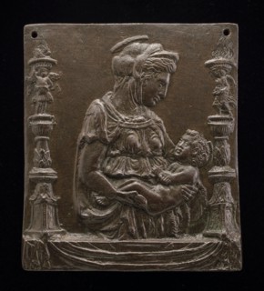 Madonna and Child between Two Candelabra.
