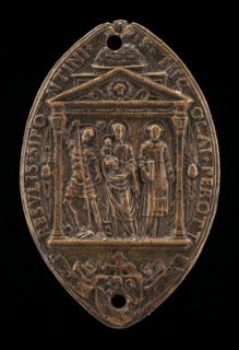 Madonna and Child between Saint Michael and Saint Lawrence.