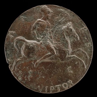 Hadrian Riding and Carrying a Standard [reverse], fourth quarter 15th century.