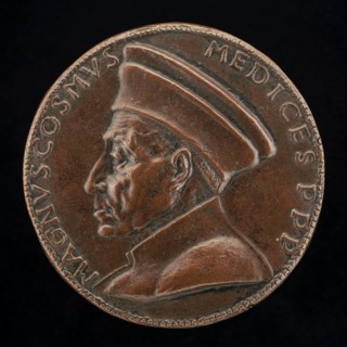 Cosimo de' Medici, 1389-1464, Pater Patriae [obverse], probably 1465/1469.