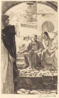 Pierre Copies the Virgin from the Portal of the Church of Marly (Pierre Copie la Vierge du Portail de L'Église de Marly), 1885.