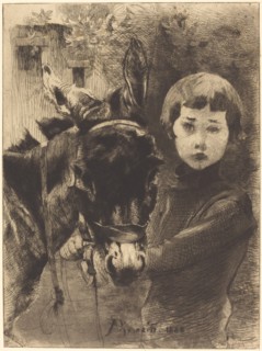 Robert Besnard and His Donkey (Robert Besnard et son ane), 1888.