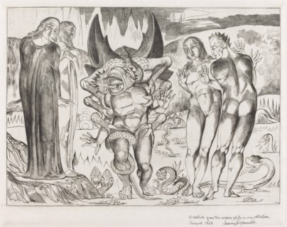 The Circle of the Thieves; Agnolo Brunelleschi Attacked by a Six-Footed Serpent, 1827.