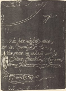 Restrike from fragment of cancelled plate for "A Prophecy", 1793.