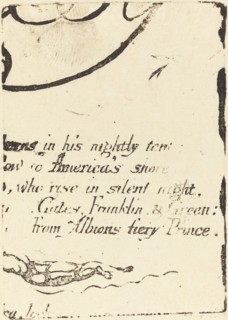 Restrike from fragment of cancelled plate for "A Prophecy", 1793.