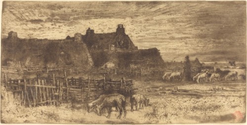 Les Bergeries, Soleil Couchant (Pastoral Scene, Setting Sun).