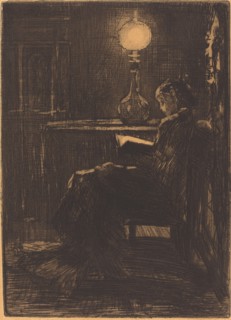 Liseuse à la Lampe (Woman Reading by Lamplight), 1879.