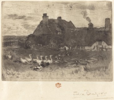 Les Petites Chaumières (Thatched Cottages--Small Plate), 1878.
