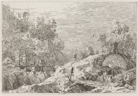 Mountain Landscape with Five Bridges [lower right], c. 1735/1746.