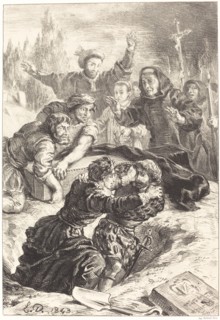 Hamlet and Laertes in the Grave of Ophelia (Act V, Scene I), 1843.