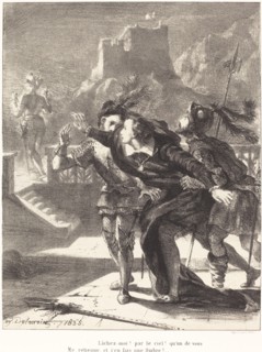 Hamlet Wishes to Follow the Ghost of his Father (Act I, Scene IV), 1835.