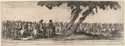 Spanish Gentlemen, Polish and French Horsemen, 1633. [Spanish lords and gentlemen sent by cardinals, and other ambassadors; many Polish horsemen in riding dress with valuable horses wearing silver arm...
