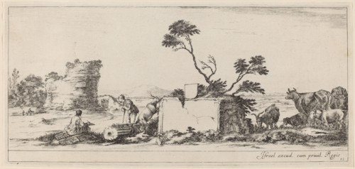 Campagna Scene with Artist Sketching, in or before 1647.