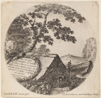 Title Page for "Paysages et ruines de Rome", 1646.