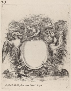 Cartouche with Ducks and Dogs, 1647.