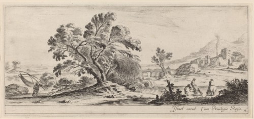 Landscape with Fisherman Carrying his Net, in or before 1647.