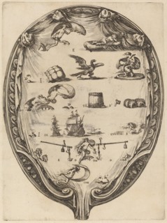 Screen Depicting the Italian Rebus of Fortune.