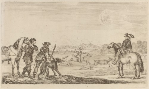 Small Deer Chased by a Cavalier.