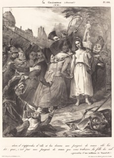 ...alors, il s'approcha d'elle: Parody of van Dyck's Betrayal of Christ, 1832. Creator: Unknown.