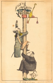 The Greasy Pole, 1815. [Le Mât de Cocagne].
