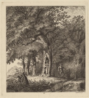 Wooded Landscape with a Nymph and a Satyr, 1764.