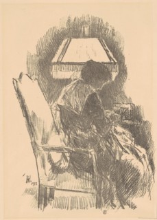 Mrs. Hassam Knitting (large), 1918.
