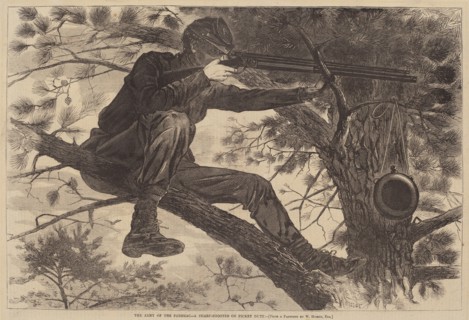The Army of the Potomac - A Sharp-Shooter on Picket Duty, published 1862.