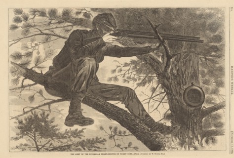 The Army of the Potomac - A Sharp-Shooter on Picket Duty, 1862.