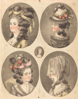 Modeles de coiffures. [Hairstyles].