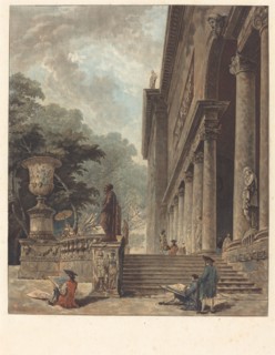 Colonnade et Jardins du Palais de Medici (Colonnade and Gardens of the Palazzo Medici), c. 1776.