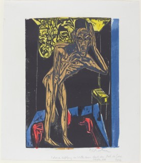 Peter Schlemihls wundersame Geschichte: Schlemihl in der Einsamkeit des Zimmers..., 1915. Creator: Ernst Kirchner.