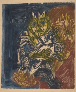 Woman with a Child and a Cat, 1919.