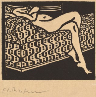 Nude Girl Lying on a Sofa, 1905.