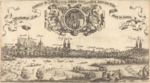 View of Nuremberg from the West [center section], 1552.
