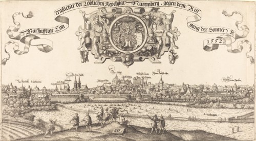 View of Nuremberg from the East [center section], 1552.