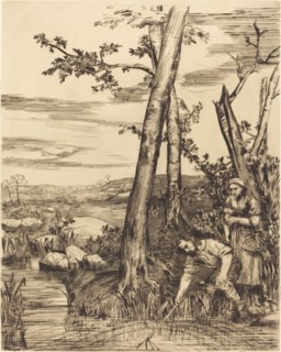 Fishing for Crayfish (Les pecheurs d'ecrevisses).