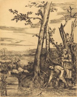 Fishing for Crayfish (Les pecheurs d'ecrevisses).