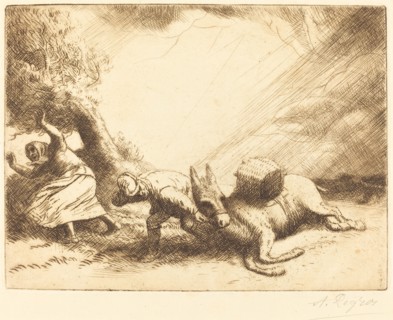 Donkey Upset by Storm (L'ane renverse par la foudre).