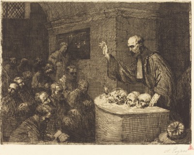 Phrenology Course, 2nd plate (Le cours de phrenologie), 1906.