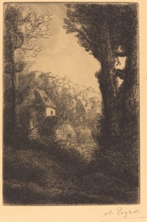 Farm on a Hillside in Sunlight (La ferme du coteau; Effet de soleil sur le coteau).