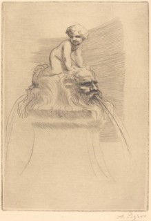 Small Fountain, Child Playing on the Grotesques (Petite fontaine, enfant qui joue surdes masques).