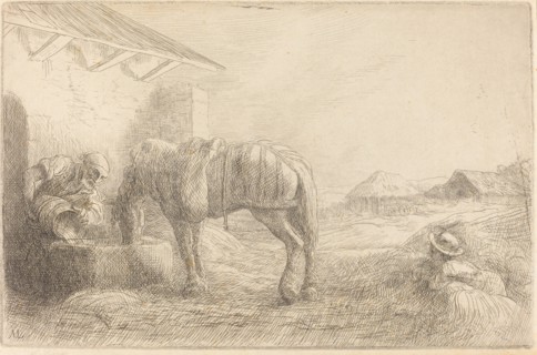 Man Watering a Horse (Homme abreuvant un cheval).