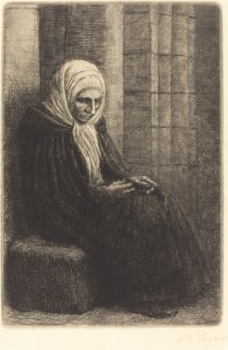 Woman Seated against a Wall, Child with His Head in Her Lap (Femme assis, muraille au fond, enfant la tete dans son giron).