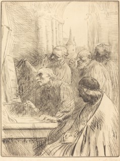 Monks at Church (Les moines a l'eglise).